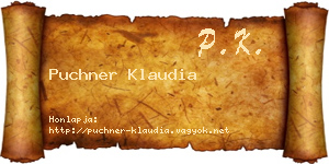 Puchner Klaudia névjegykártya